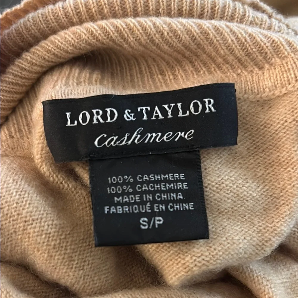 Lord & Taylor Cashmere Turtleneck Sweater - Tan - Picture 2 of 3